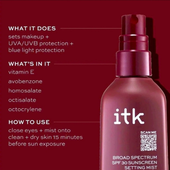 ʕ·ᴥ·ʔ ITK Broad Spectrum SPF 30 Sunscreen Setting Mist 3.3 Fl Oz - Picture 3 of 4